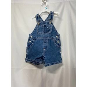 Classic Baby Gap Overall Shorts 3-6 Mos Denim Blue Jeans